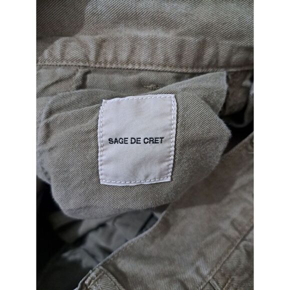 Sage De Cret Womens XL Cotton Linen Tan Paper Bag Waist Pant Made In Japan - Picture 5 of 9